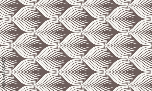 Geometric pattern. linear roof tiling or fish scale shapes motif or leaf leaves and flower. pattern is on swatches panel