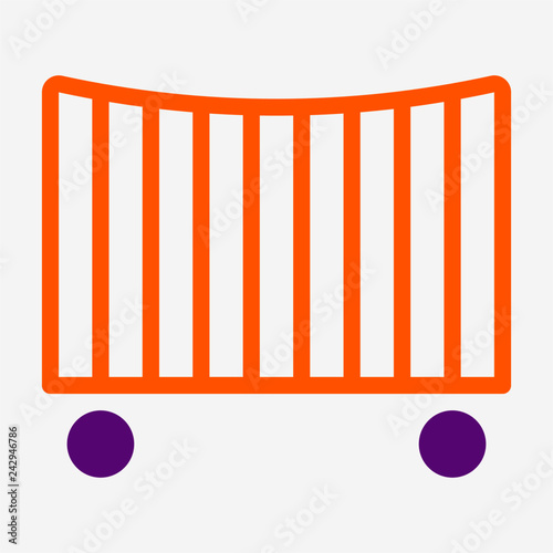 Flat Baby Crib pixel perfect vector icon