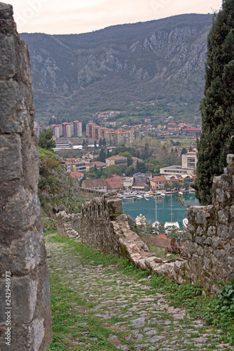 Nice scenic view from trail to Kotor, Montenegro