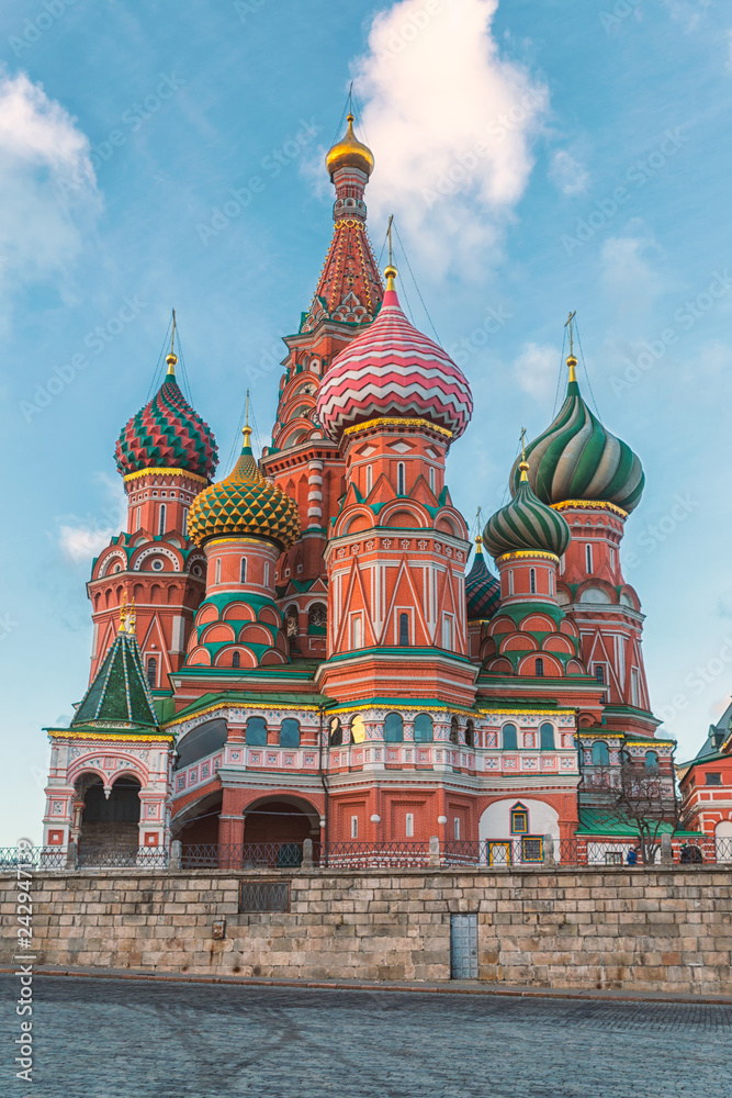 Famous St Basil's Cathedral in Red Square in Moscow
