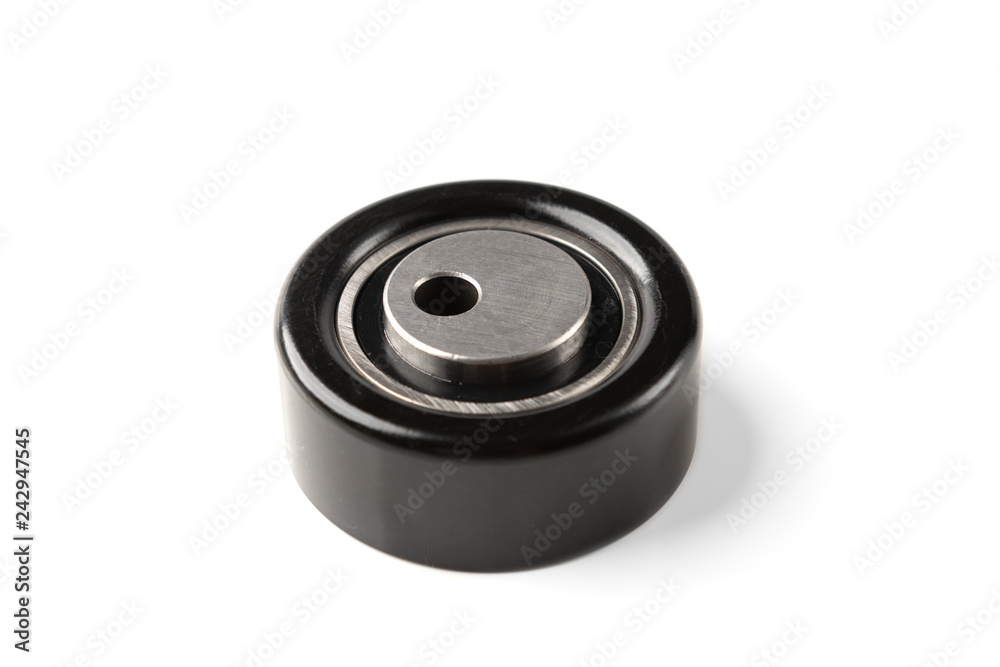 Automobile roller timing system engine isolated on white background. Automobile roller timing system engine isolated on white background.