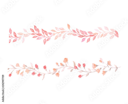 Vector pastel pink flower and leaf wedding decoration