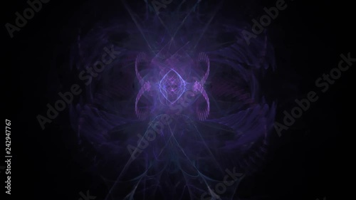 Abstract fractal forms morph and oscillate (Loop)