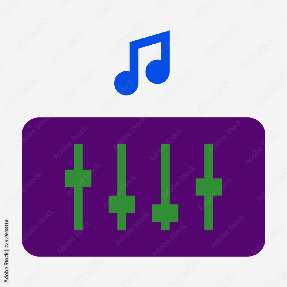 Obraz premium Flat Electronic music pixel perfect vector icon