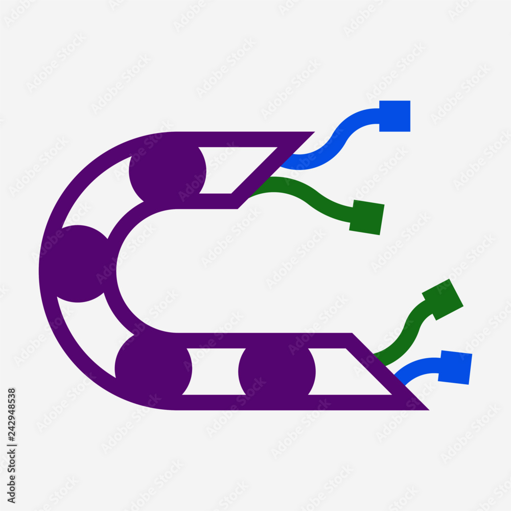 Flat cable carrier pixel perfect vector icon Flat cable carrier pixel perfect vector icon
