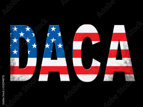 Daca Kids Dreamer Legislation Flag For Us Immigration - 2d Illustration