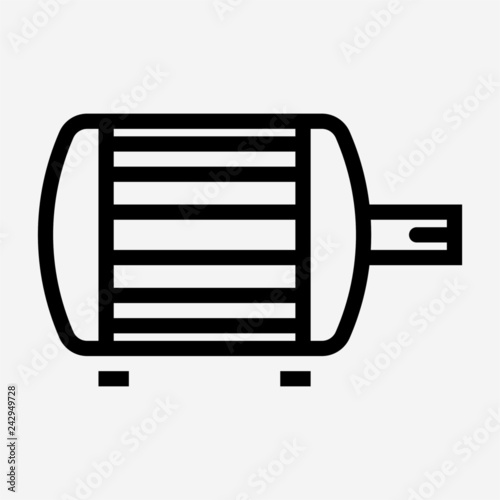 Outline electric motor pixel perfect vector icon