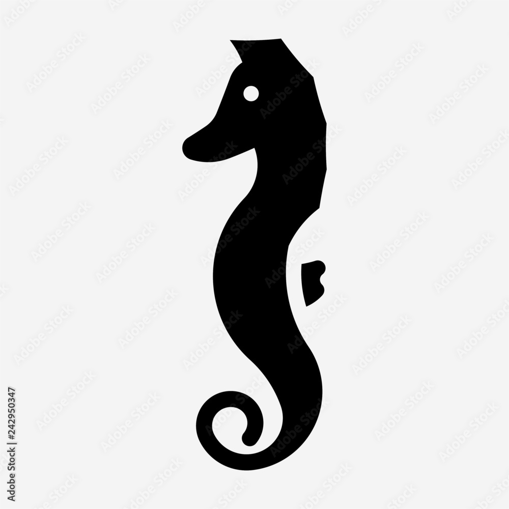 Glyph Seahorse pixel perfect vector icon Glyph Seahorse pixel perfect vector icon