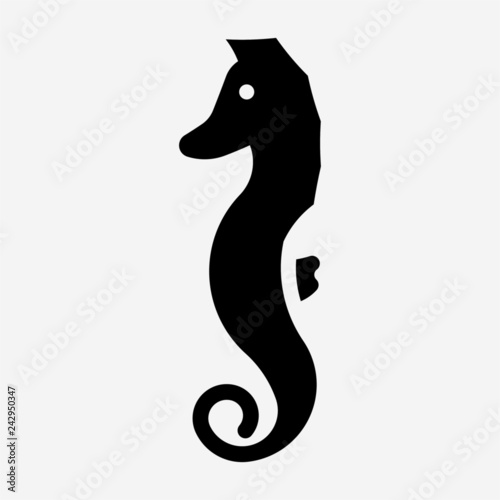 Glyph Seahorse pixel perfect vector icon photo