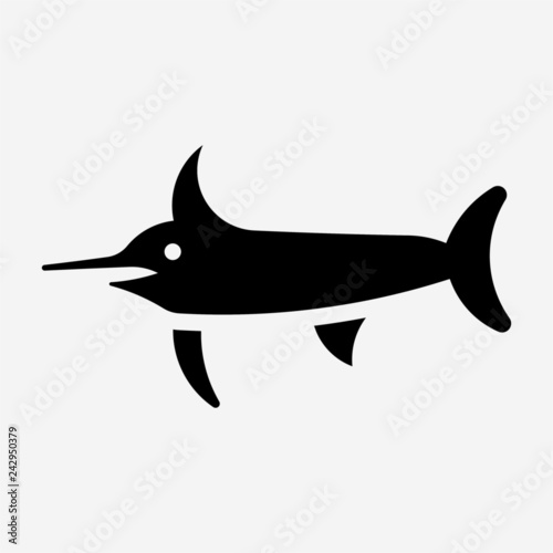 Glyph Swordfish pixel perfect vector icon photo
