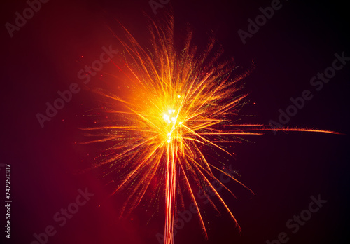 Fireworks in the sky at night as a background