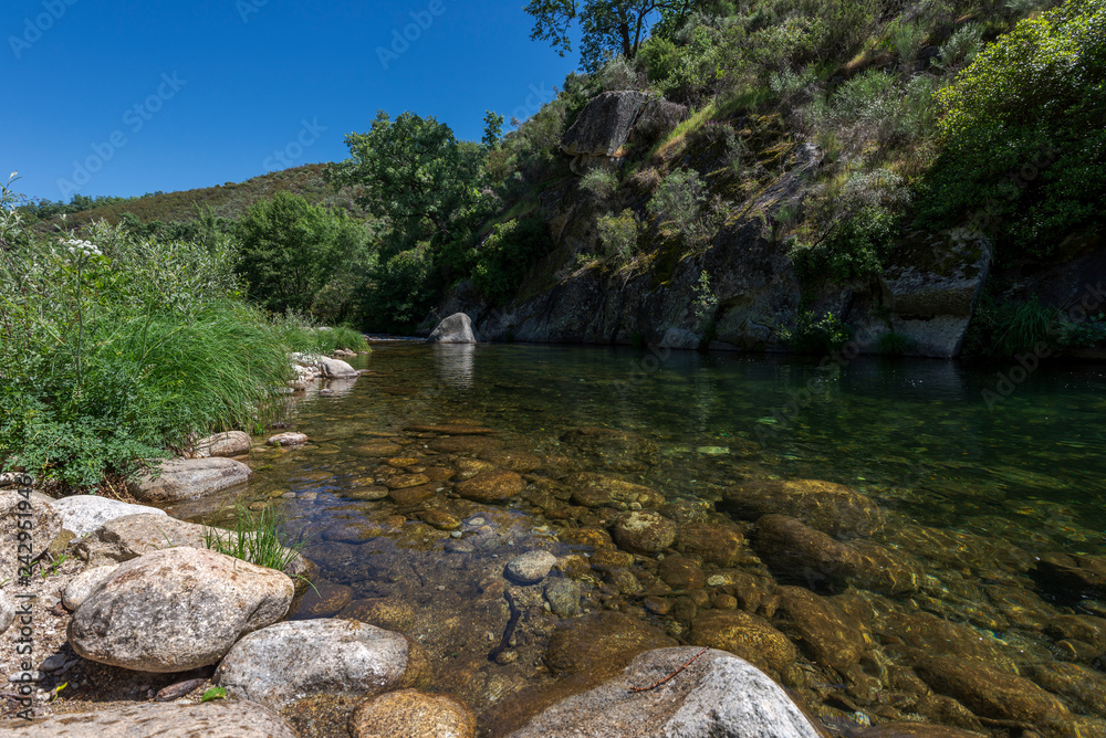 Views of the Minchones Stream, in the region of La Vera, Caceres, Extremadura, Spain Views of the Minchones Stream, in the region of La Vera, Caceres, Extremadura, Spain