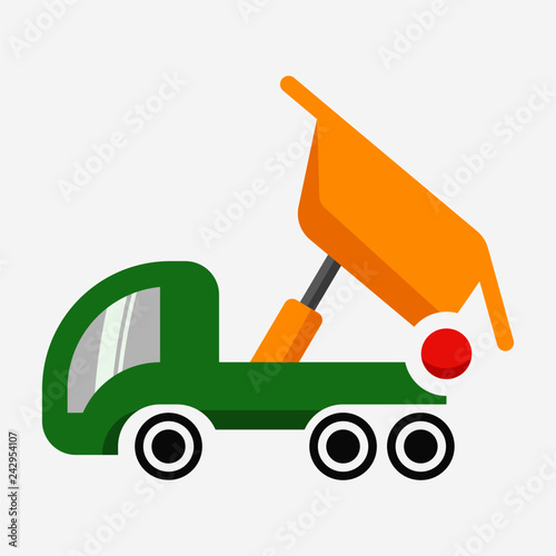 Flat tipper truck pixel perfect vector icon
