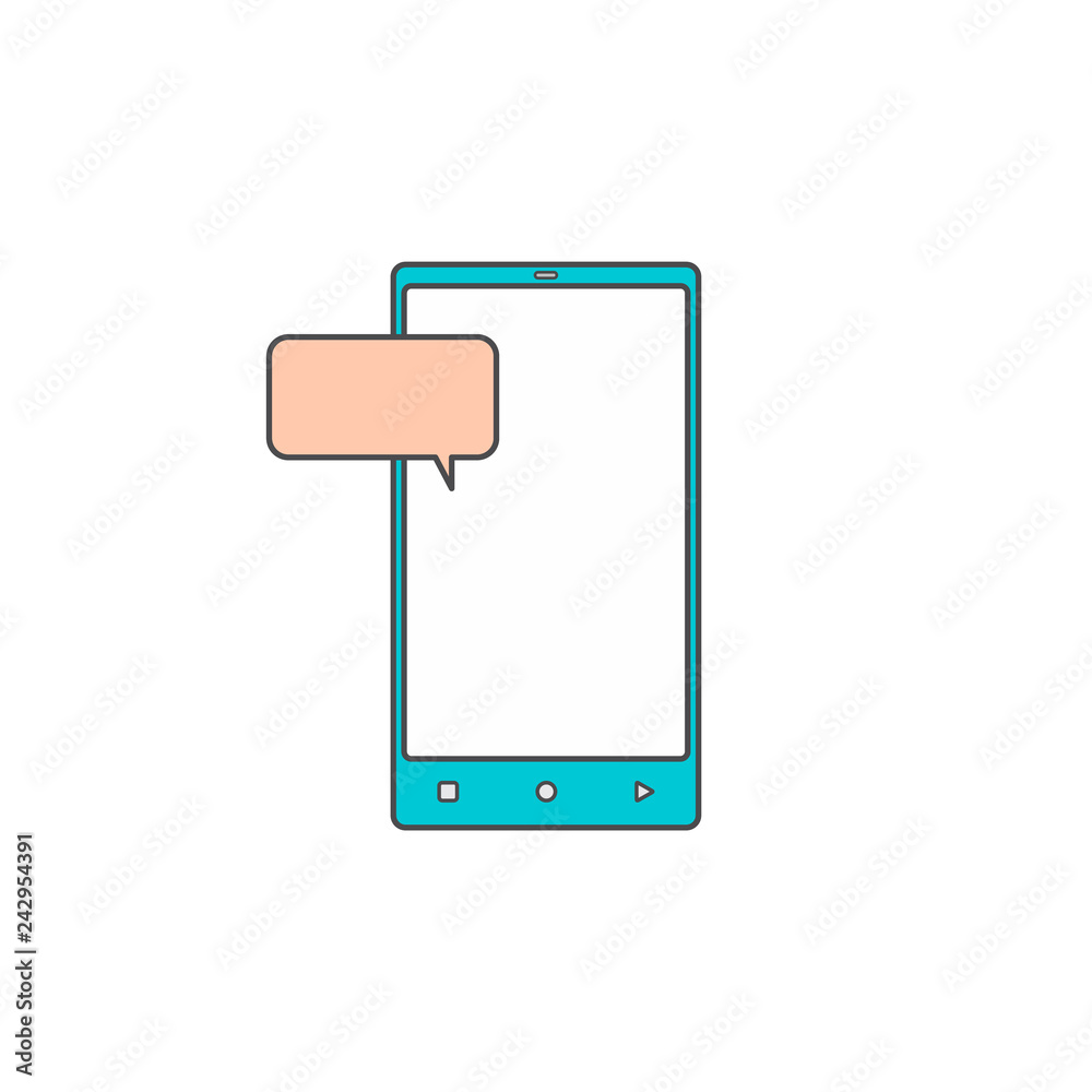 online chat application hand phone flat icon vector online chat application hand phone flat icon vector