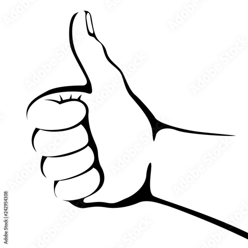 hand gestures , vector illustration , lining draw 