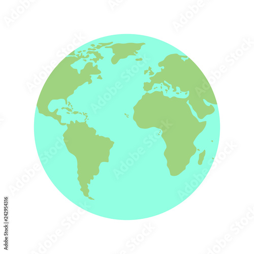 flat planet Earth globe icon  vector 