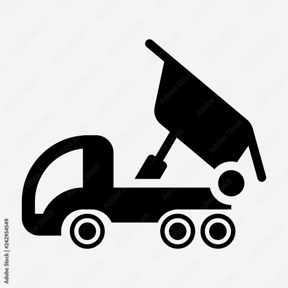 Glyph tipper truck pixel perfect vector icon Glyph tipper truck pixel perfect vector icon