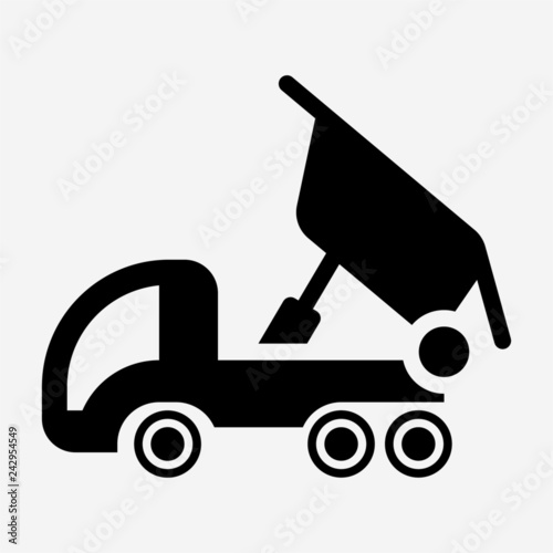 Glyph tipper truck pixel perfect vector icon