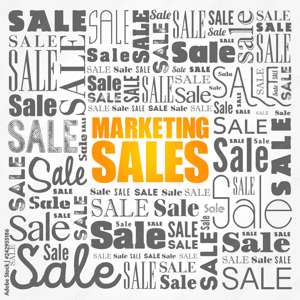 Obraz premium Marketing SALES word cloud collage, business concept background