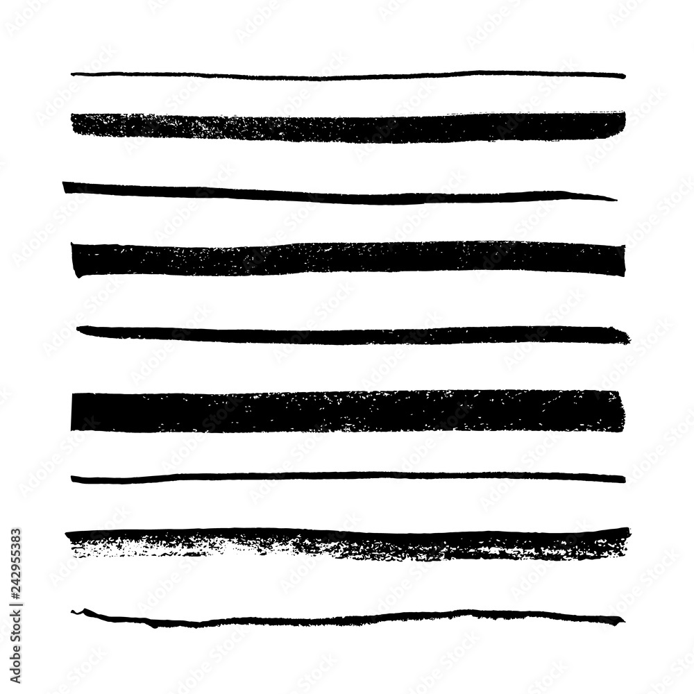 Hand Painted Brush and Pencil Strokes Set. Vector Illustration. Hand Painted Brush and Pencil Strokes Set. Vector Illustration.