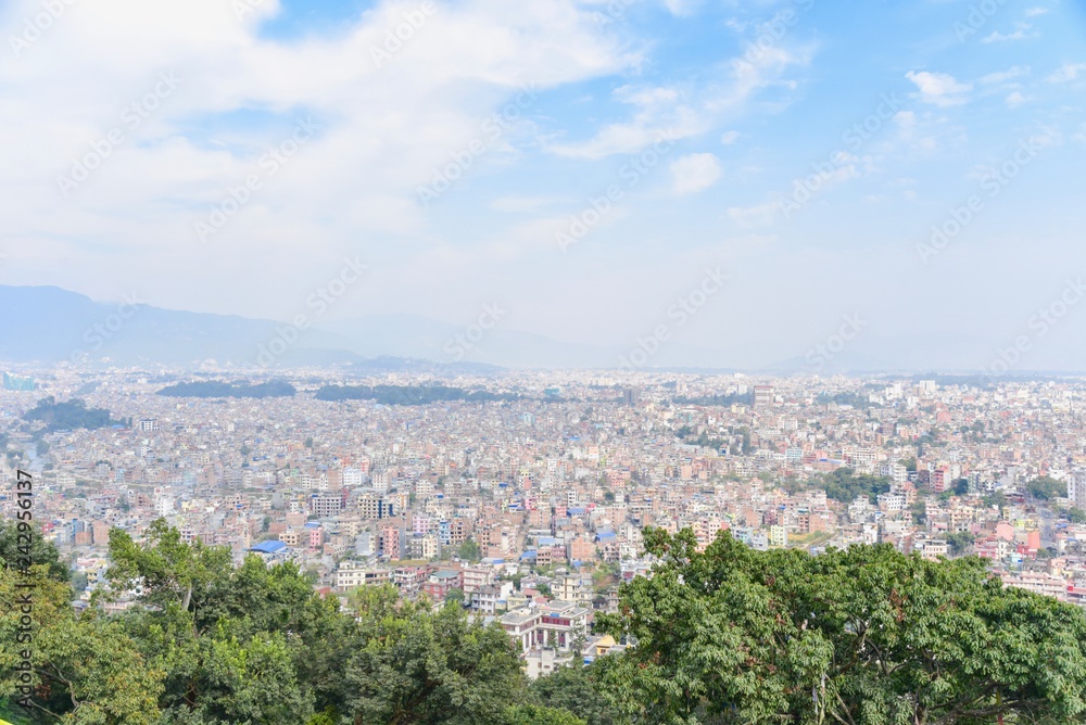 Kathmandu City View from Swayambhunath Pagoda in Kathmandu Valley