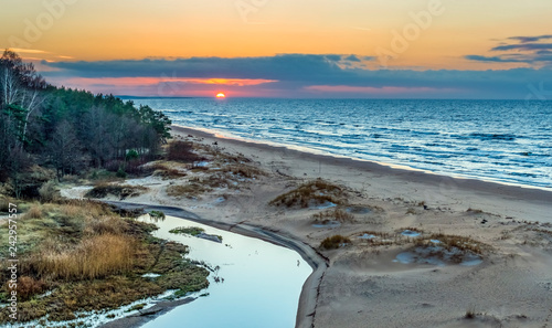 Coastal landscape near a village of Saulkrasti, Riga gulf, Latvia
