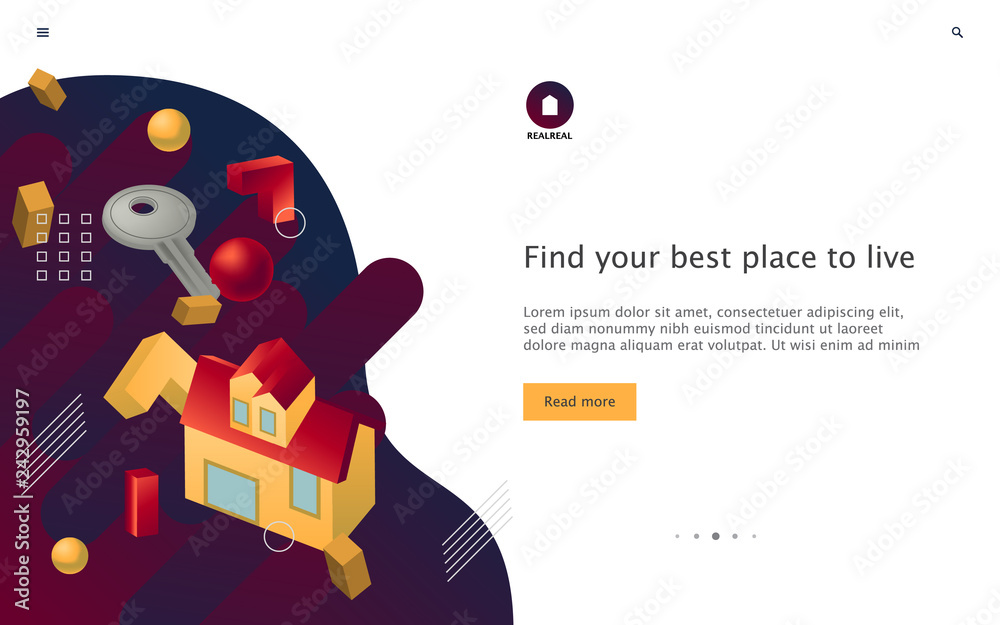 Vector realism illustration concept: Real estate, building and construction. Web design slider UI template with modern 3d elements. Vector realism illustration concept: Real estate, building and construction. Web design slider UI template with modern 3d elements.