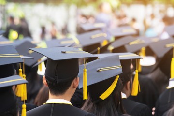 Group of Graduates during commencement. Concept education congratulation in University. Graduation Ceremony ,Congratulated the graduates in University during commencement.