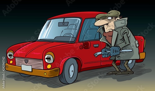 Thief steals car