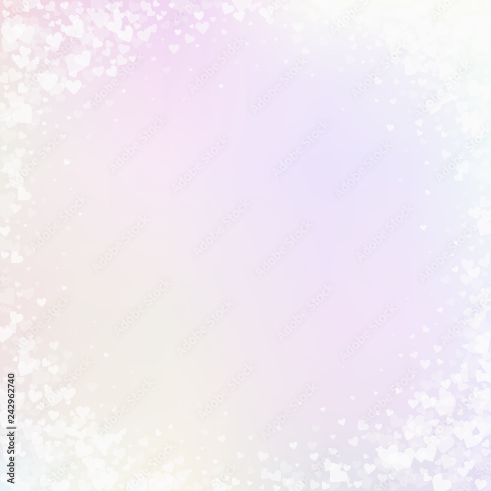 White heart love confettis. Valentine's day vignet White heart love confettis. Valentine's day vignet