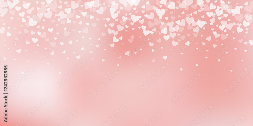 White heart love confettis. Valentine's day gradie White heart love confettis. Valentine's day gradie