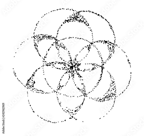 Obraz na plátně Illustration of the flower of life in the style of dovork