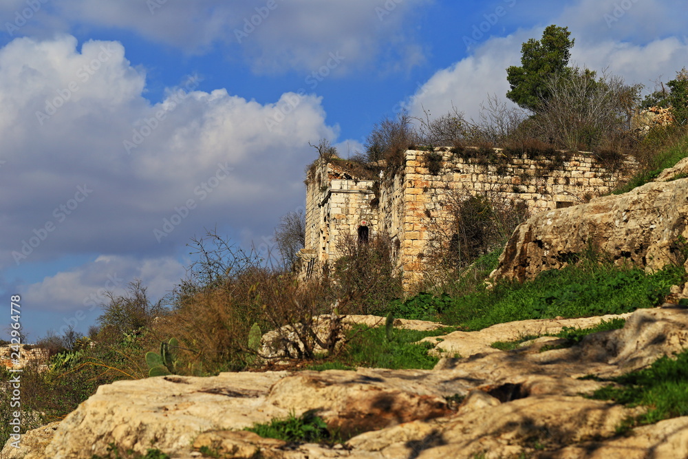 ancient ruins of old town in israel