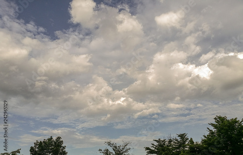The sky is partly cloudy natural beauty from Ratchaburi Province Thailand
