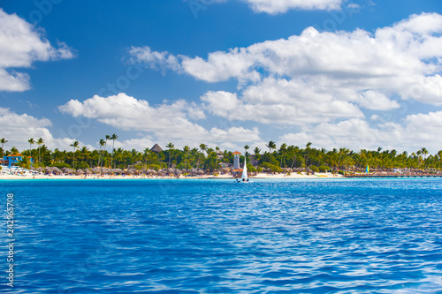 View from the Caribbean to the Dominican beach