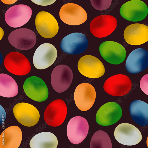 Vector seamless pattern with colorful Easter eggs.