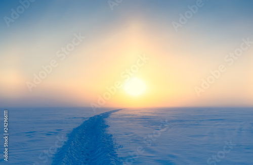 Cold weather lake landscape  from Sotkamo  Finland.