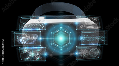 Virtual reality glasses technology illustration 3D rendering