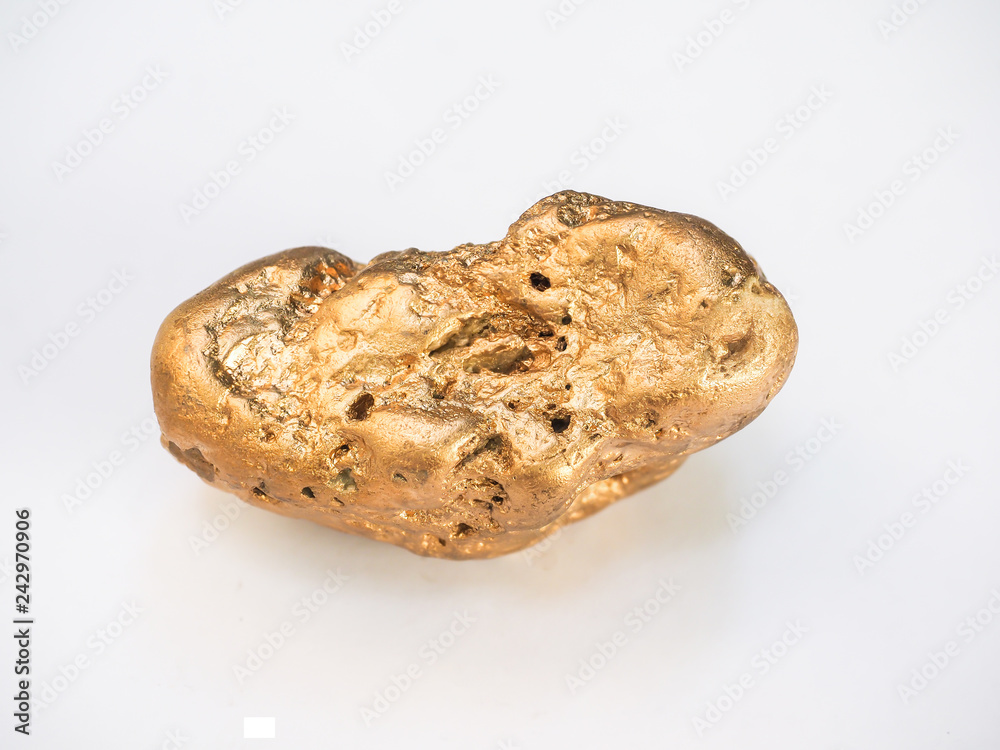 macro Gold ore in the boulder , precious stone
