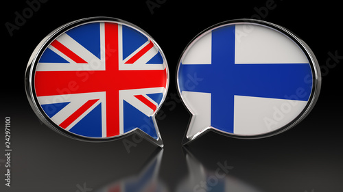 United Kingdom and Finland flags with Speech Bubbles. 3D illustration Free Download United Kingdom and Finland flags with Speech Bubbles. 3D illustration - GFXLoad
