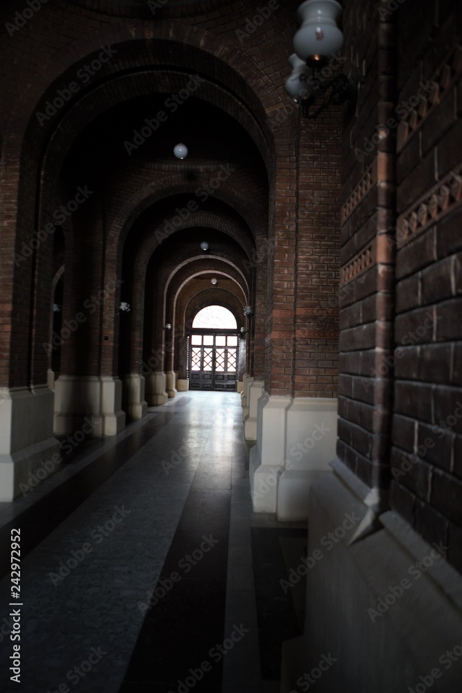 an ancient passage in the castle of red brick