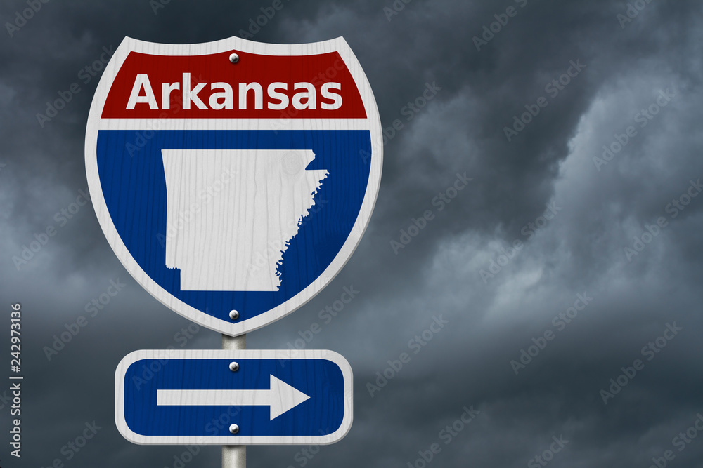 Naklejka premium Road trip to Arkansas