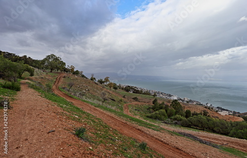 hills near the lake