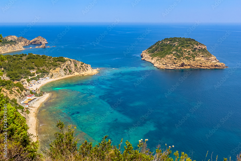Spain's coast with island landscape