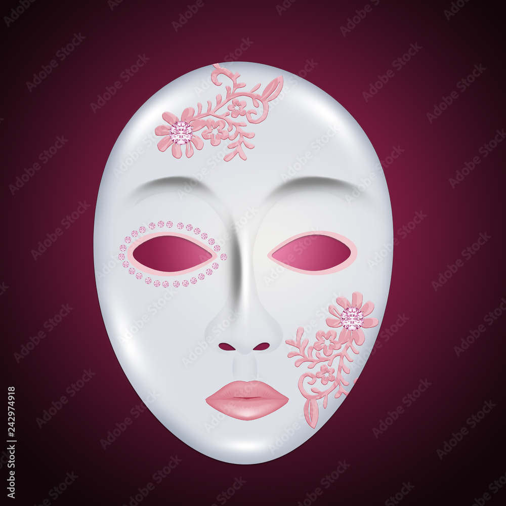 illustration of decorated mask