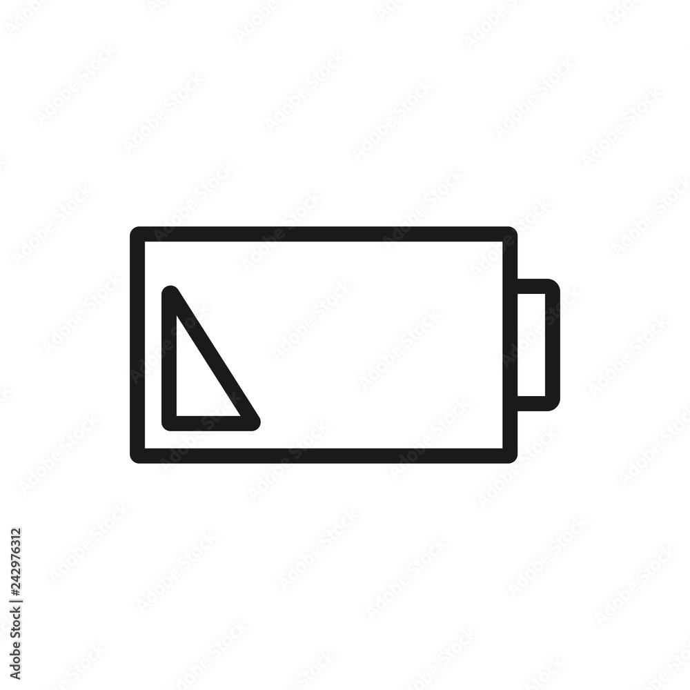 Battery icon or logo in modern line style. High quality gray outline pictogram for web site design and mobile apps. Vector illustration on a white background.