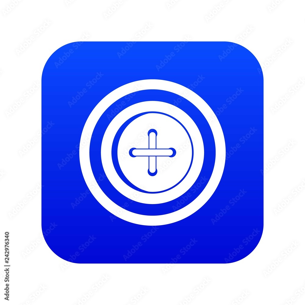 Sewing button with a thread icon digital blue for any design isolated on white vector illustration Sewing button with a thread icon digital blue for any design isolated on white vector illustration