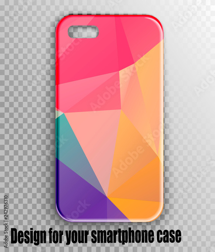 Vector illustration pattern - mobile phone case with a beautiful stylish design. Color abstraction geometry pattern - stylish design idea for a gadget