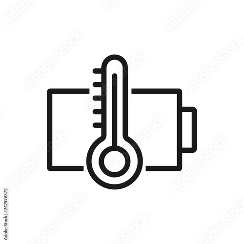 Battery icon or logo in modern line style. High quality gray outline pictogram for web site design and mobile apps. Vector illustration on a white background.