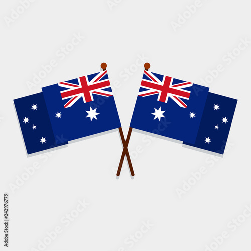 two australian flags vector symbol illustration